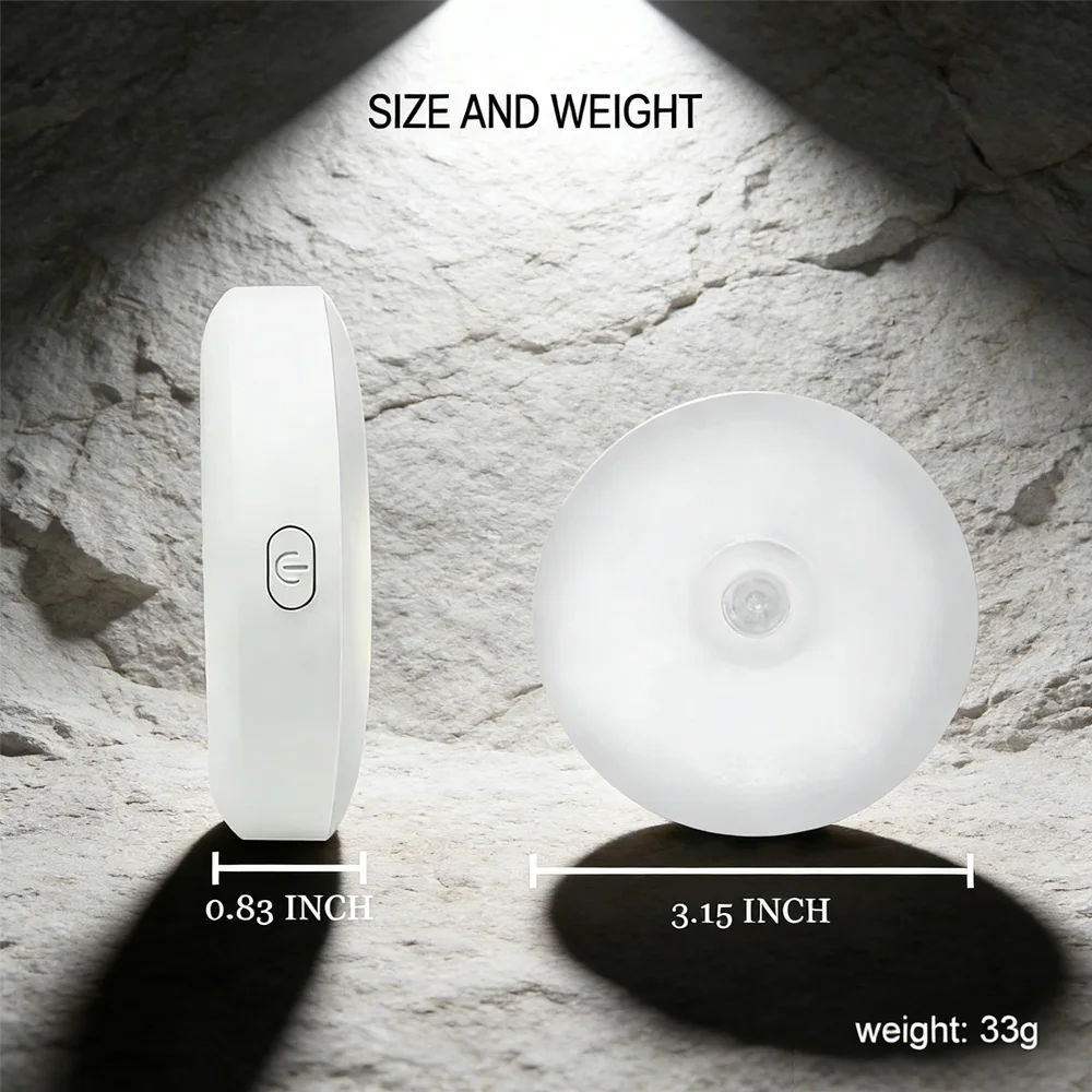 LED 모션 센서 야간 조명: USB 충전식, 자석 베이스 ? 주방, 침실, 계단 및 벽 조명용