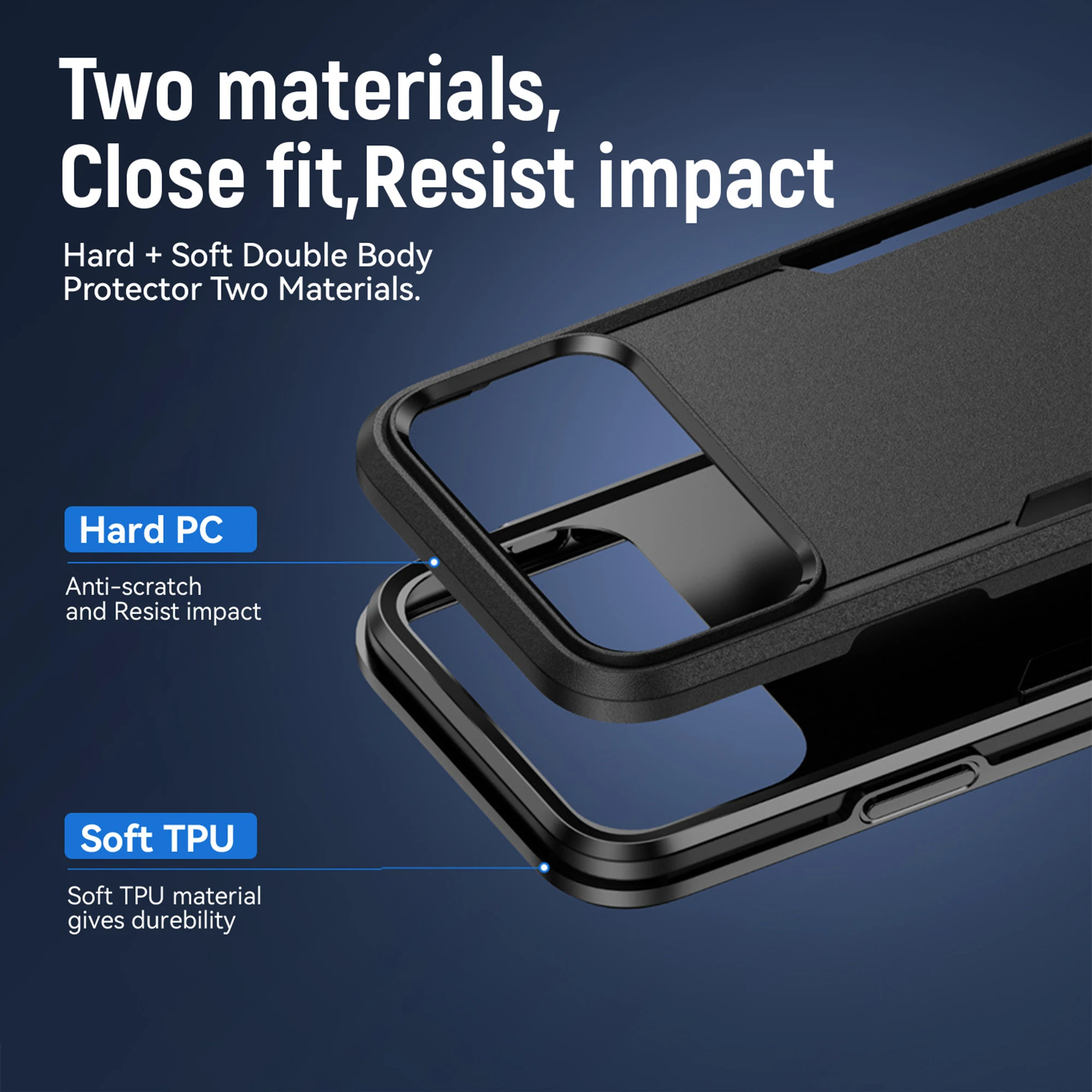 Enhanced Dual-Layer Military Grade Shockproof Phone Case
