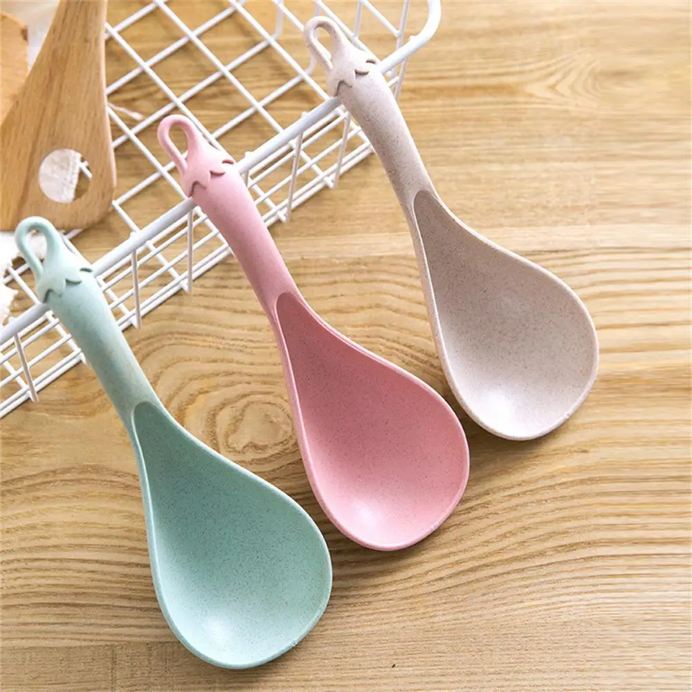 1/2PCS Thickened Wheat Straw Plastic Rice Spoon Kitchenware for Household Soup plastic rice spoon