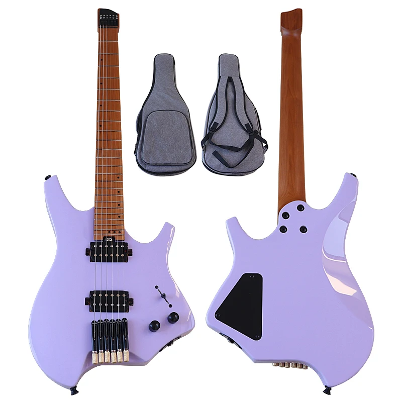 ヘッドレスエレキギター,30インチ,無垢材ベース,6弦,ミニポータブル