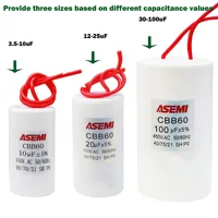 CBB60 450V AC condensateur de fonctionnement du moteur démarreur 3.5uF 5uF 6uF 8uF 10uF 12uF 15uF 16uF 18uF 20uF 25uF 30uF 40uF 80uF 100uF condensateurs 2