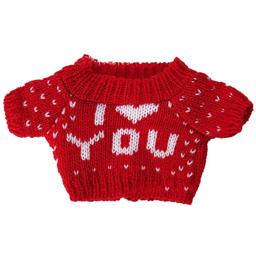 20CM Doll Clothes Knitted Sweater Christmas Style Cute Tops Valentine's Day Love Coat Winter Warm For Idol Dolls Accessories Toy