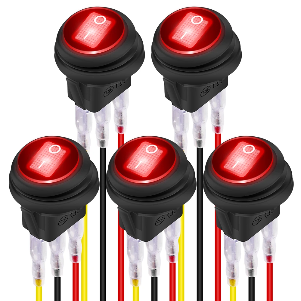 Illuminated Industrial Pushbutton Switches 20A SPST Switches 8Pcs ...