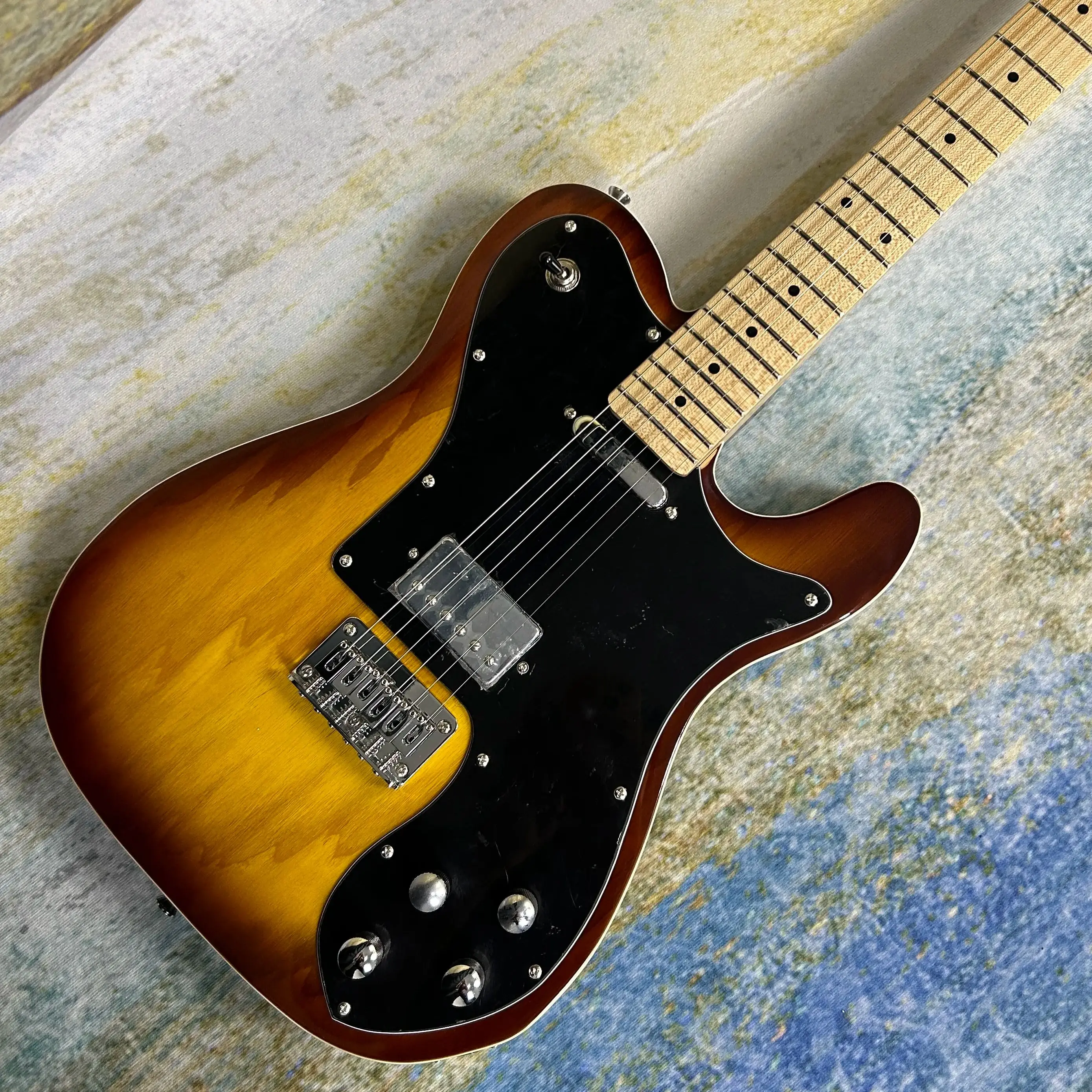 

Электрическая гитара Tele, корпус из липы, винтажный цвет Sunburst, Кленовая подставка, 6-струнная гитара, крутая, бесплатная доставка