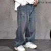 High Quality Hip Hop Stacked Baggy Jeans For Men Streetwear Denim Pants Korean Fashion Straight-Leg Trousers Harajuku Jeans Male 4