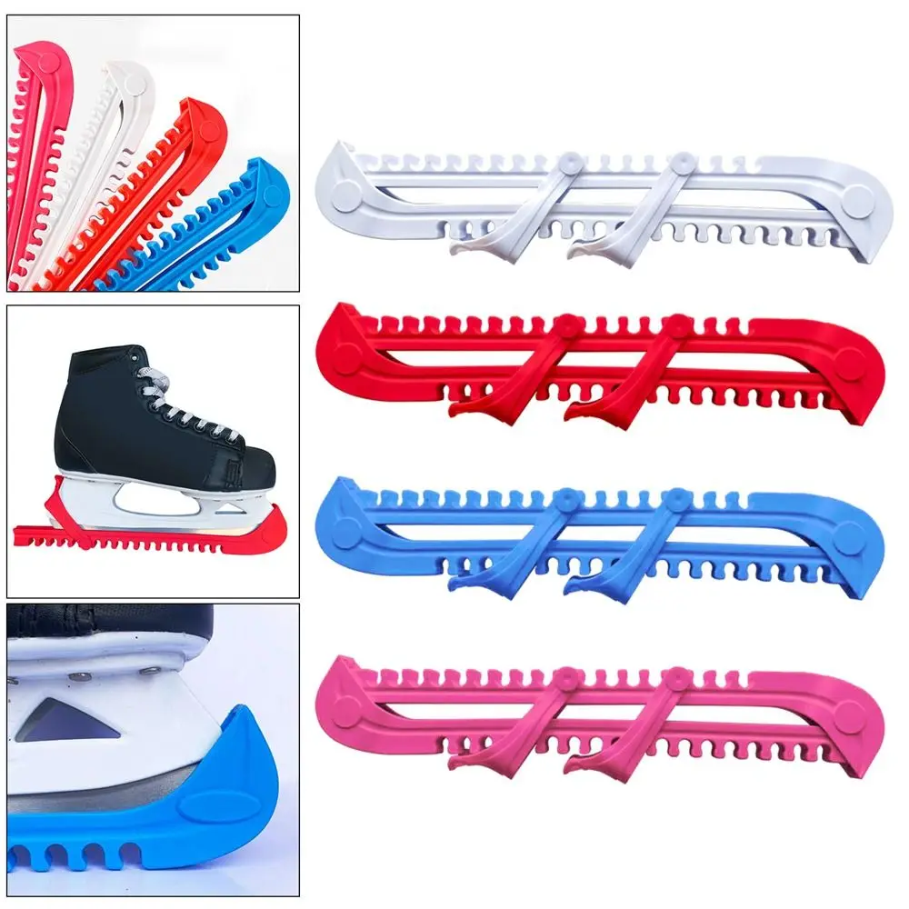 цена Adjustable Skating Shoes Blade Covers Non-Slip Universal Ice Skate Blade Protector Portable Security Ice Skate Blade Guards