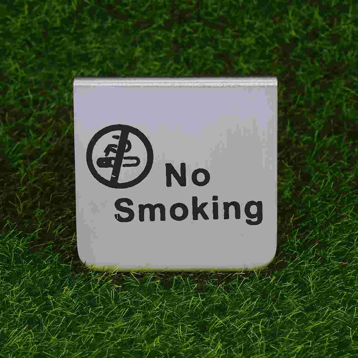 

Double-Sided Tabletop Sign Outdoor Tables Stainless Steel No Smoking Signage Tent