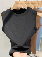 zjaiss 2026 Cotton Tops Neck Summer Basic Shirts White Black Casual Sport Vest Off Shoulder Green Women's Tank Top - Image 3