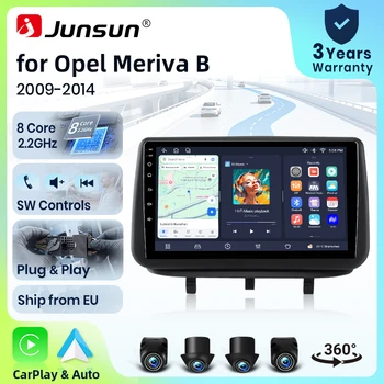 Radio para Auto Junsun de 8 Núcleos con 4G WiFi para Opel Meriva B 2009 2010 2011 2012-2014, Pantalla IPS, CarPlay, Android Auto, GPS, Navegador, Estéreo, SWC, BT, FM, AM, RDS, DSP, 2Din, Mirror Link, Reproductor Multimedia, Chat por Voz con IA, Cámara 360 Opcional, Actualización OTA, Unidad Principal 1