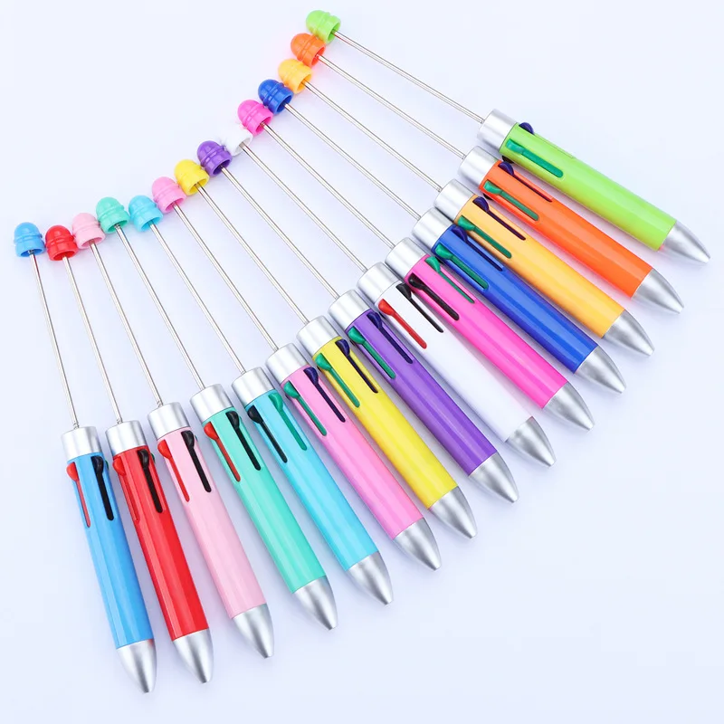 

100pcs Four Colour Refills Beaded Pens DIY Beadable Ballpoint Pens Luxury Signature Pen Student Stationery School Supplies