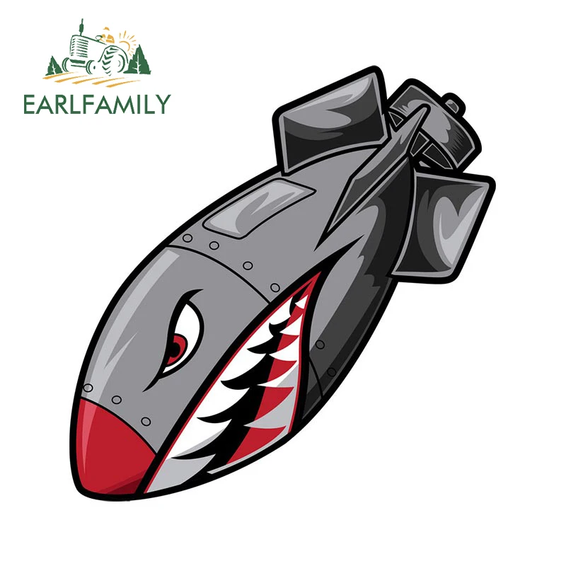 Earlfamily 13Cm X 12.7Cm Per Bomba Flying Tiger Shark Bocca Adesivi Per Auto Decalcomanie In Vinile Parabrezza Van Protezione Solare Stampa Personaliz