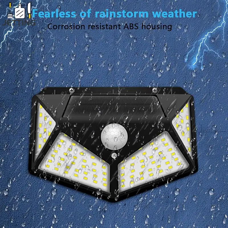 

Outdoor Led Solar Wall Lamp Four Side Light Solar Induction Lamp Human Courtyard Wall Lamp 100 Beads Waterproof Stair Lamp