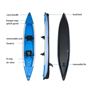 Kayak gonfiabile DropStitch ad alta pressione a 2 posti per pesca sportiva acquatica in vendita