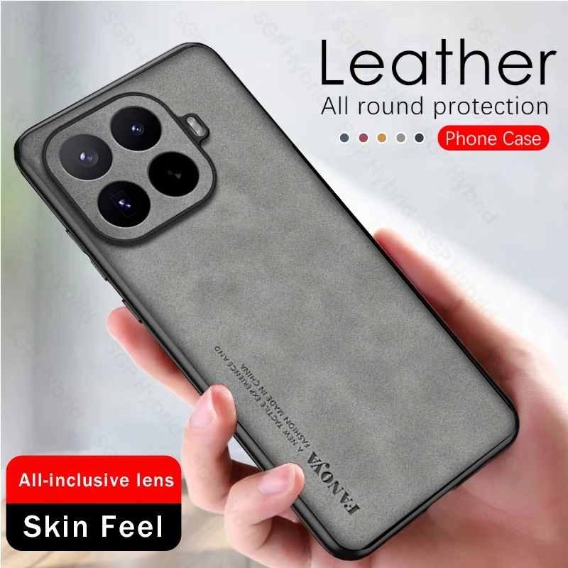 Luxury Sheepskin Leather Back Cover with Soft Silicone Edge - Shockproof Case