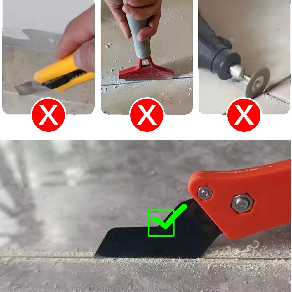 Tile Gap Repair Knife Professional for Cleaning Removal Old Grout Tungsten Steel Joint Notcher Hand Construction Tools