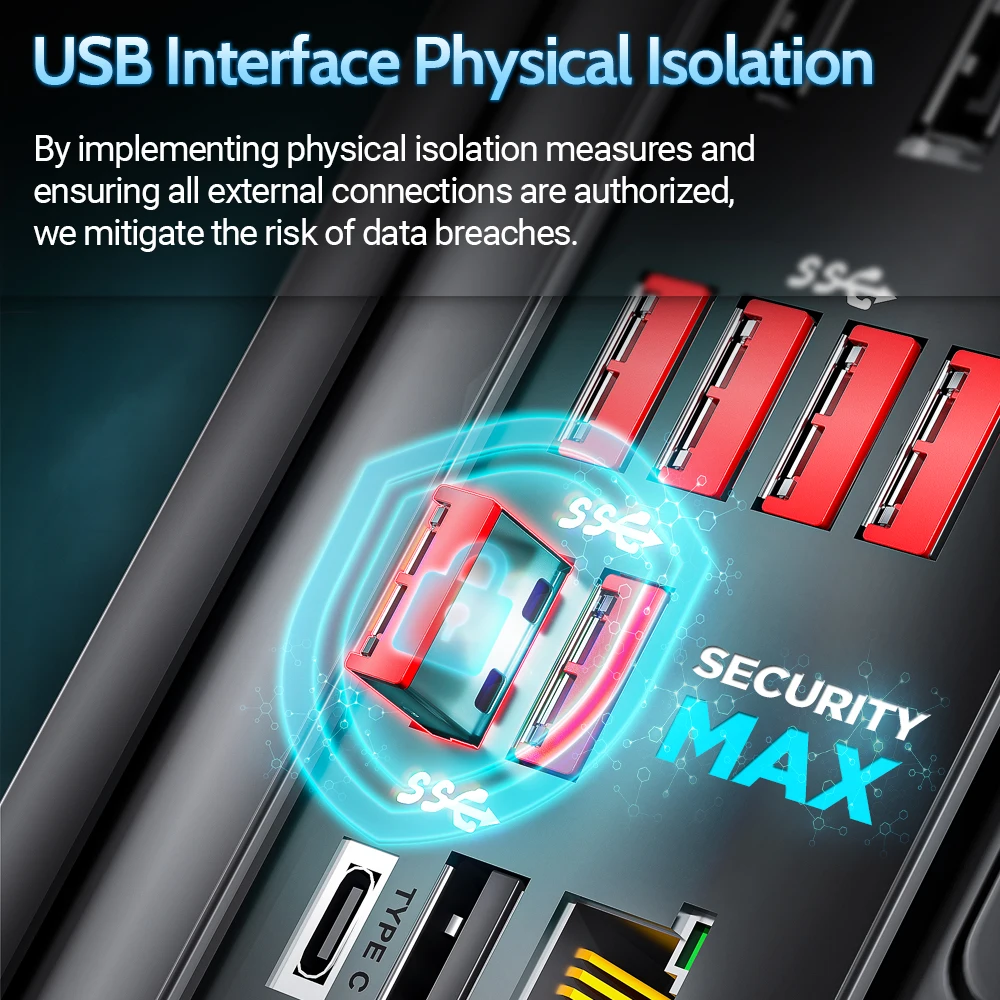 AMPCOM Detachable Carbon Steel USB Dust Plug and Security Lock