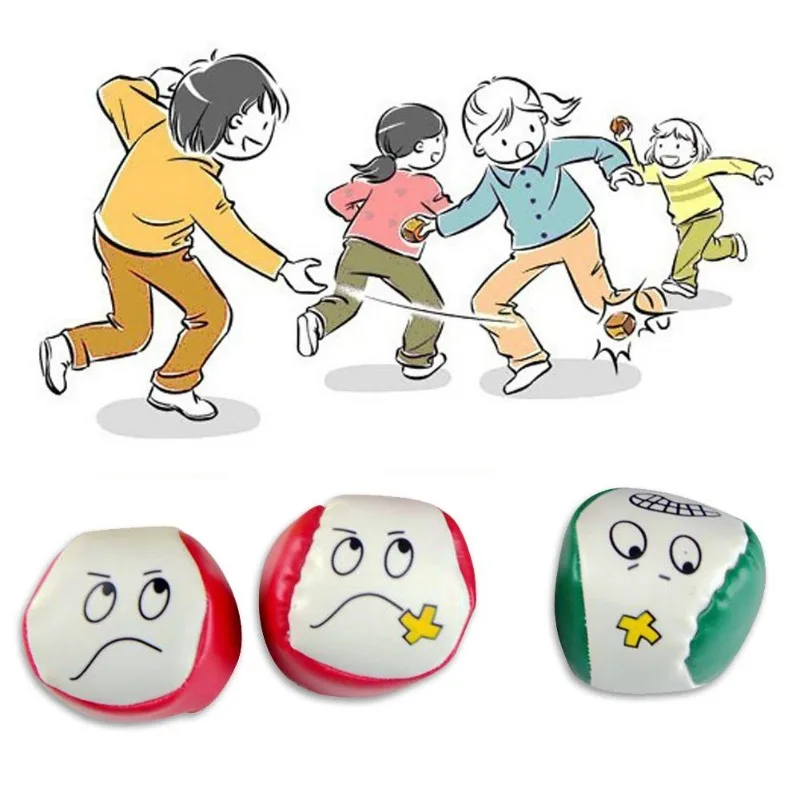 

Hot Sale Juggling Ball Classic Delicate Cartoon Smile Face Juggling Ball PU Leather Bean Bag Kids Interactive Game Toys