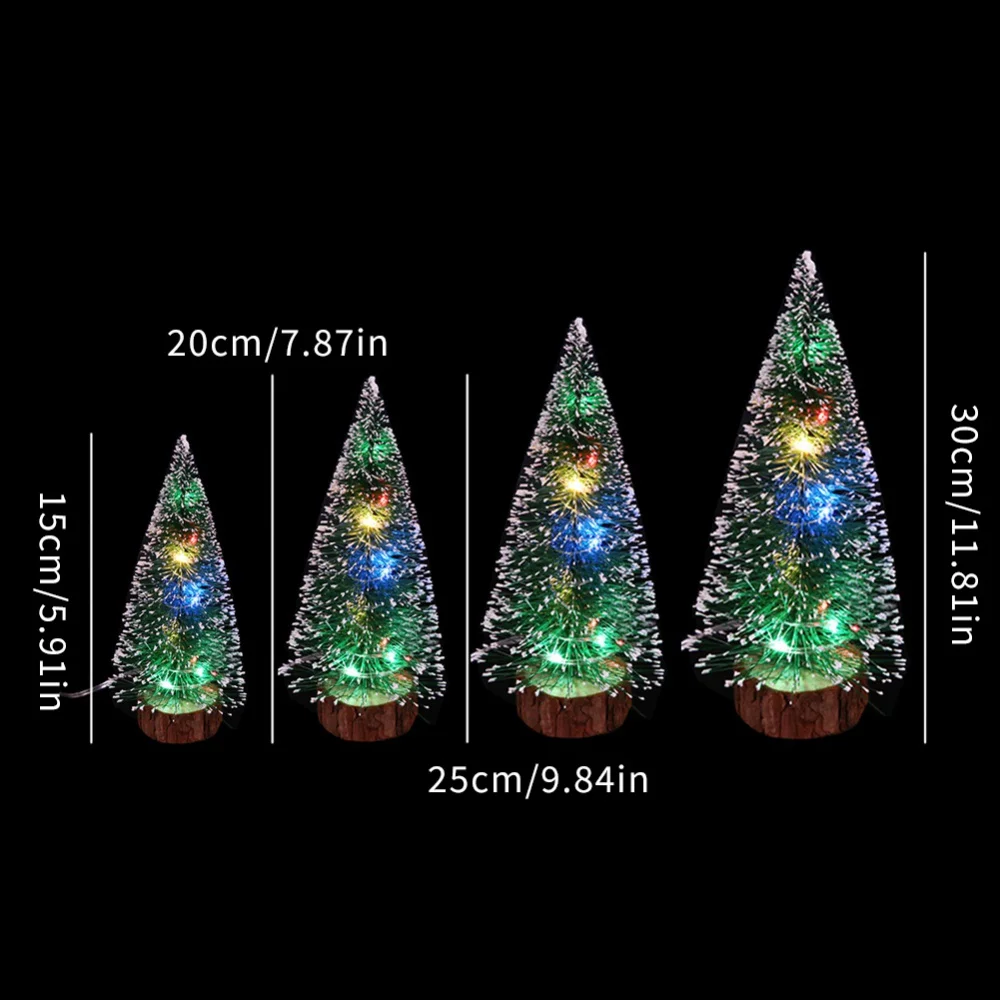 Mini natale artificiale cedro verde luci a LED albero di aghi di pino decorazioni natalizie ornamento da tavolo regali albero di natale