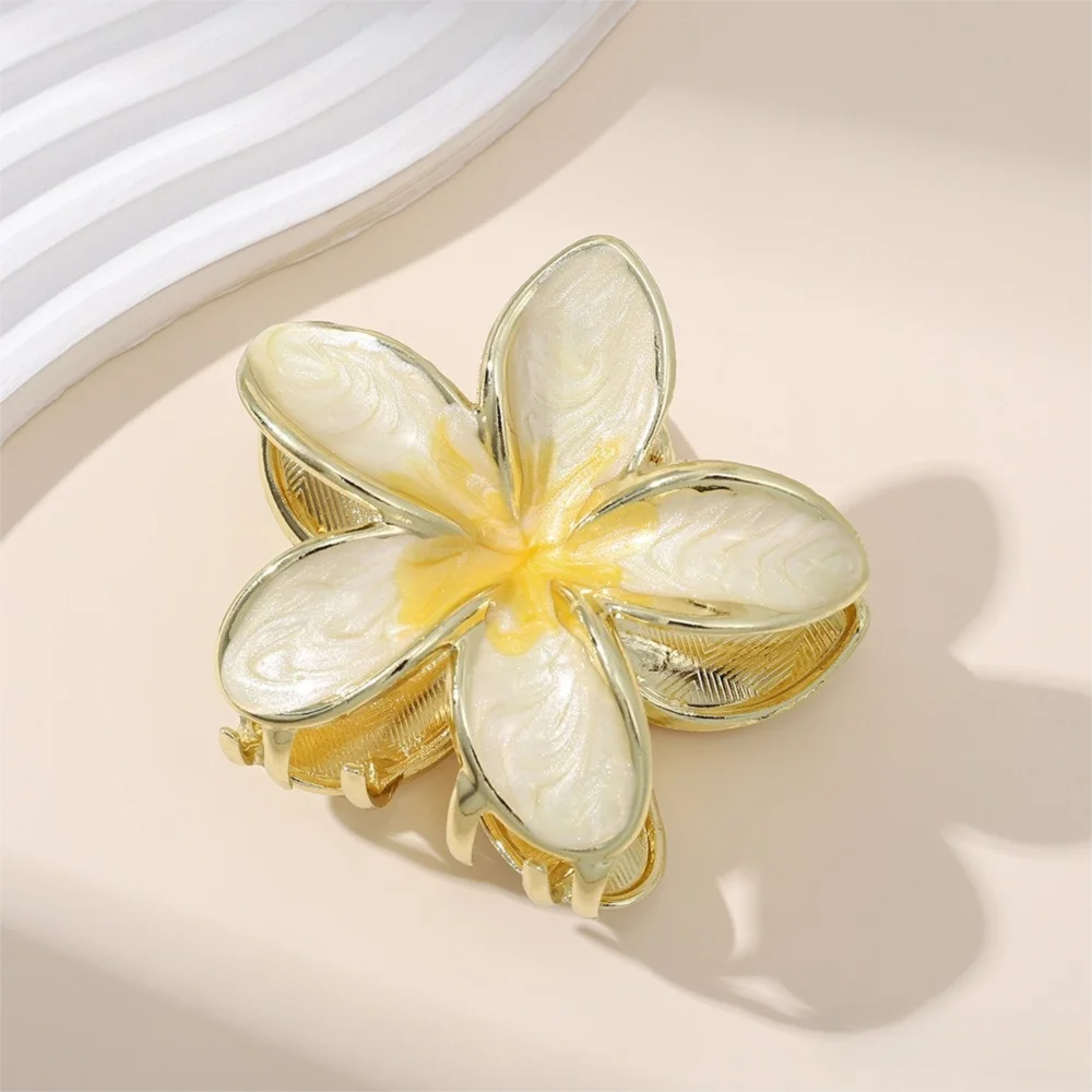 1/3Pcs Legierung Hawaiian Blume Clips Öl Dropping Haar Zubehör Lilie Blume Haar Krallen Gradienten Blume Haar Clip strand Berufung
