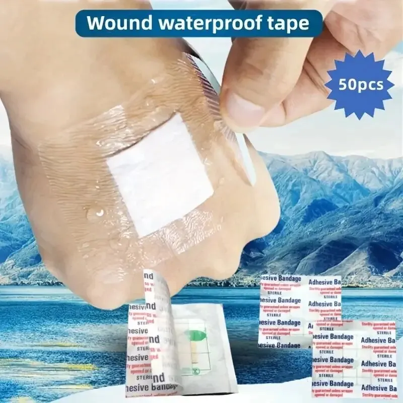Medical wound dressing wound plaster patches medical wound paster medical bandages medical bandaids Square Bandage for Children Waterproof Medical Wound Patch First Aid for Cuts and Abrasions 25/50/100 Pcs.