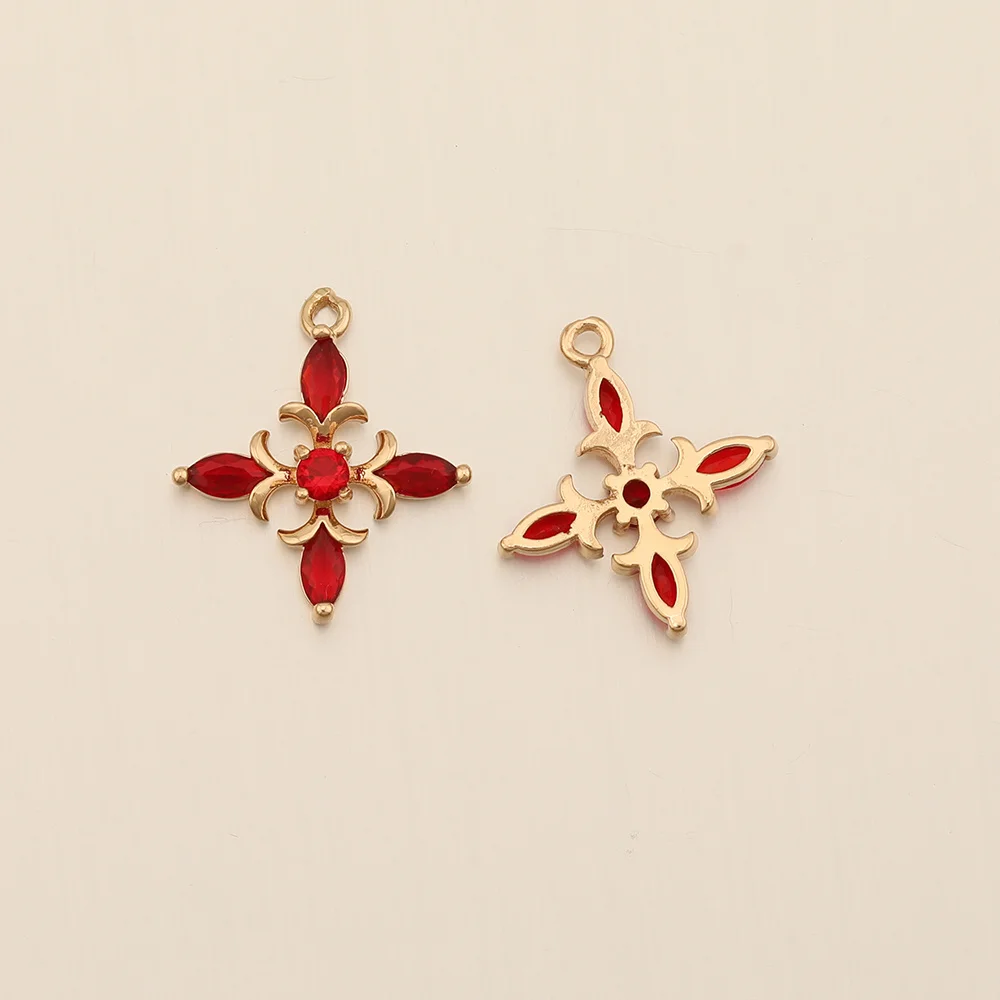 Cordial Design 17*20MM 50Pcs Rhinestone Pendant/Jewelry Findings & Components/CZ Charms/Flower Shape/Hand Made/DIY Jewelry Parts - cordial