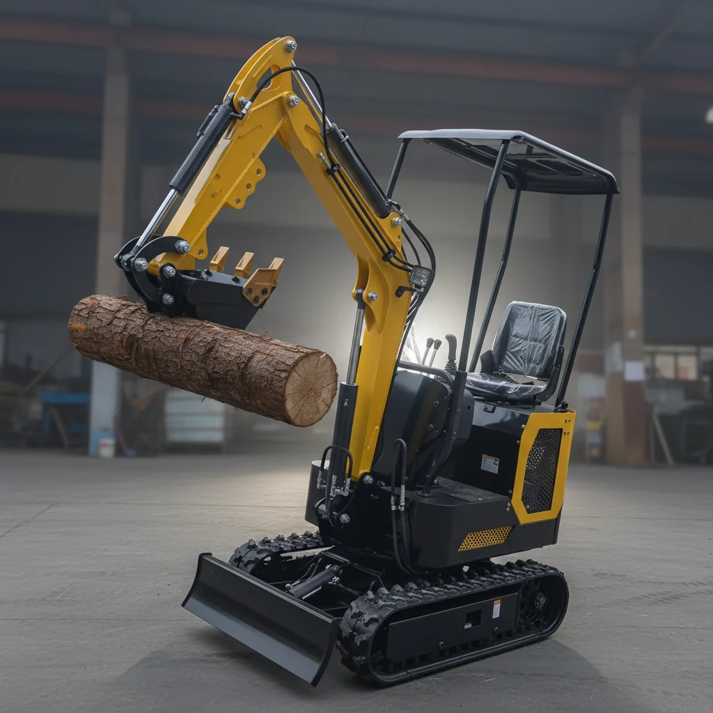 1,2-Tonnen-Mini-Raupenbagger mit verstellbarem Ausleger, kompakter Bagger für enge Räume