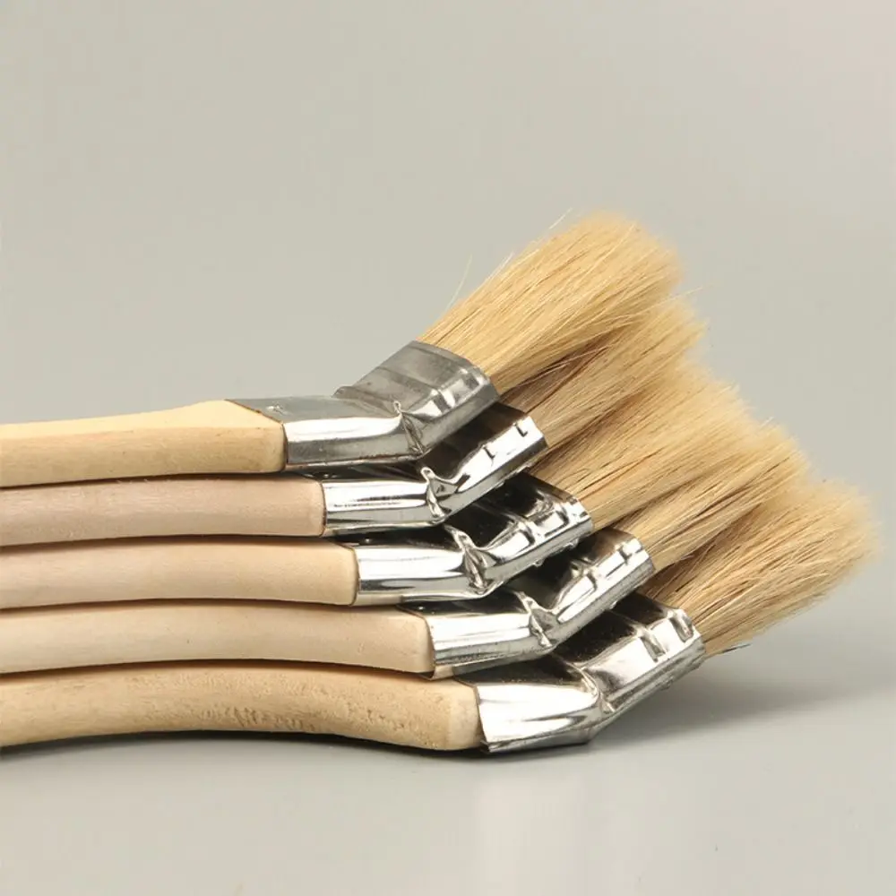 Paint Brushes Long Handle Elbow Marine Paint Brush Solid Wood Handle Mixed Pig Mane Hair Wall Painting Cleaning Tool
