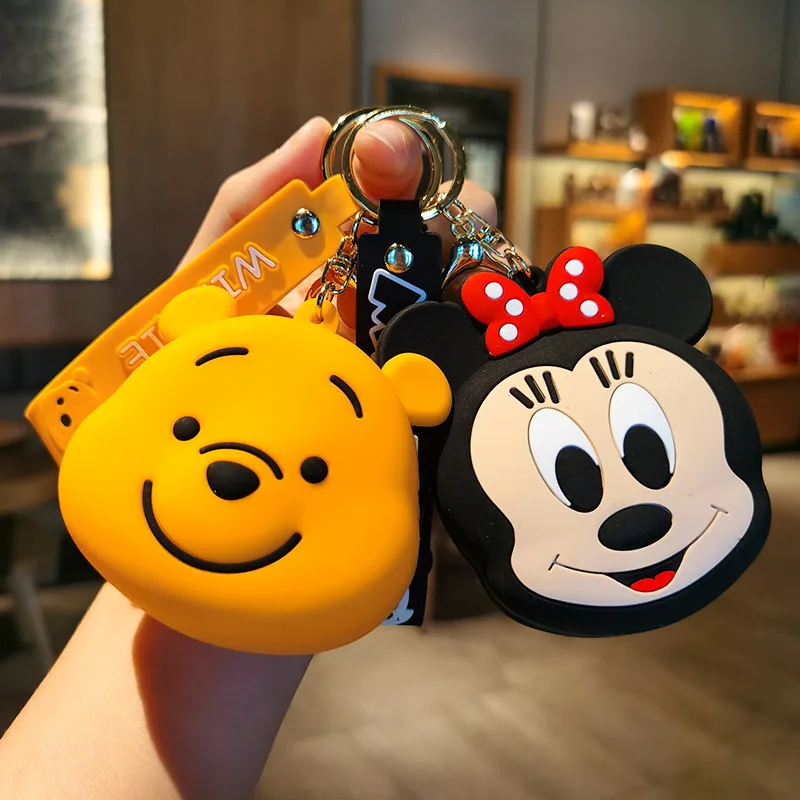 

Anime Coin Purse Cute Winnie The Pooh & Stitch Silica Gel Coin Purse Cartoon Wallet Portable Pendant Keychain Money Bag Gifts