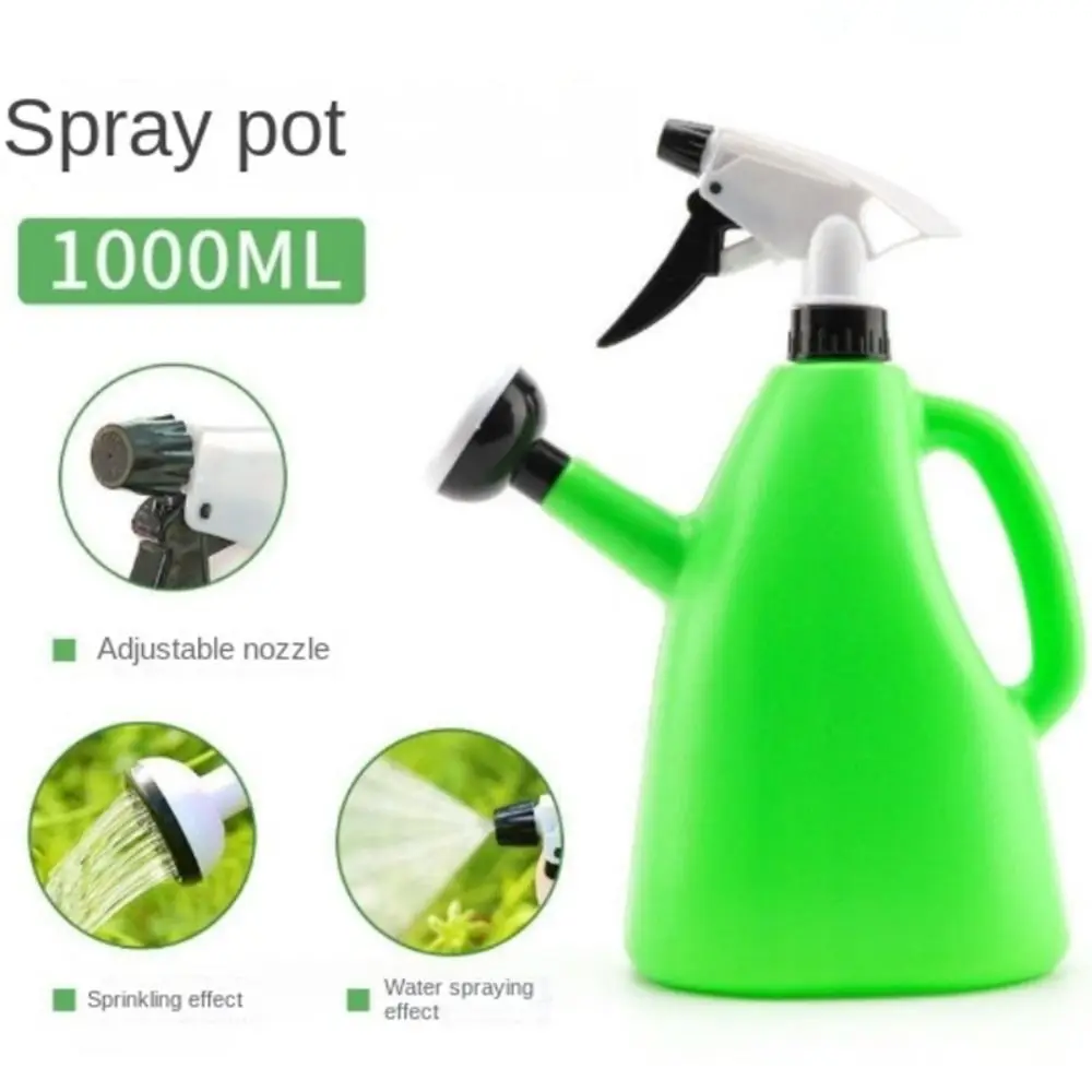 1L Plastic Watering Can Pot 2 In 1 Adjustable Pressure Spray Water Kettle Indoor Garden Plants Flower Sprayer Watering Tool