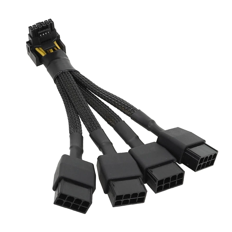 

4x 8pin To 16pin Video Card Power Supply Adapter Pcie 5.0 Wire for RTX4090 4080 12VHPWR 90 Degree Elbow Connector Drop Shipping