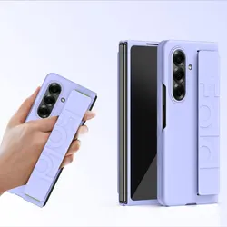 Luxury Silicone UltraThin Matte Phone Case with Wrist Strap - Galaxy Z Fold4 (PURPLE)