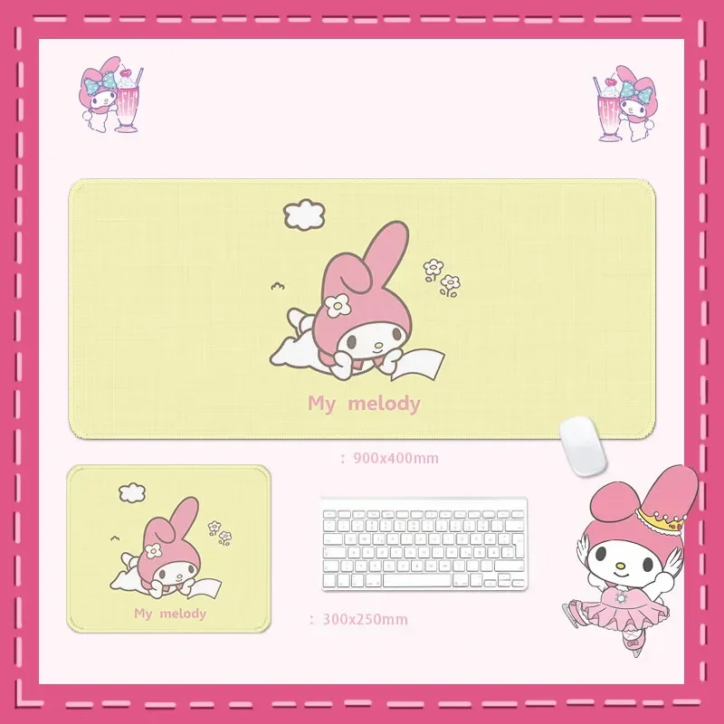 Bonito Melody Mouse Pad com Lockedge para pc Tapete de Mesa Grande Mouse Pad Almofada para Laptop Antiderrapante Tapete para Teclado pc Xxl - Imagem 3