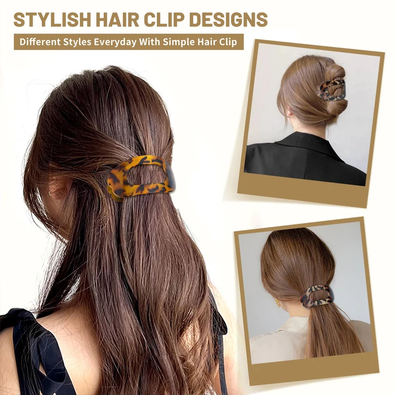 Flache Haarspangen im koreanischen Stil, Haarspange aus Essigsäure, Haaraccessoires für Damen, Löffel-Haarspange mit Leopardenmuster, einfache Haarspange, schlichter Haarschmuck_voghion.com