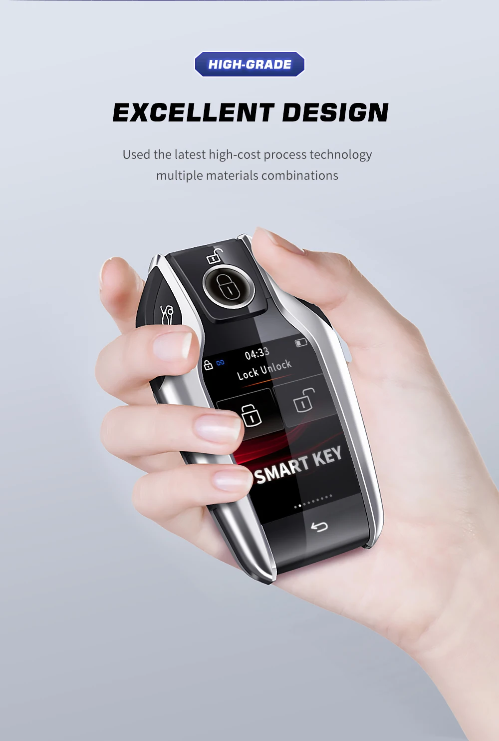 TK800A schermo LCD Smart Key LCD remoto modificato universale per BMW per Benz per Audi per Ford per Honda comodo accesso senza chiave - S4e7fdad9b9f04562b56b590f18a42c8bI