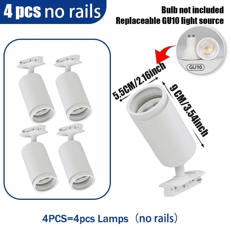 no rails white 4PCS