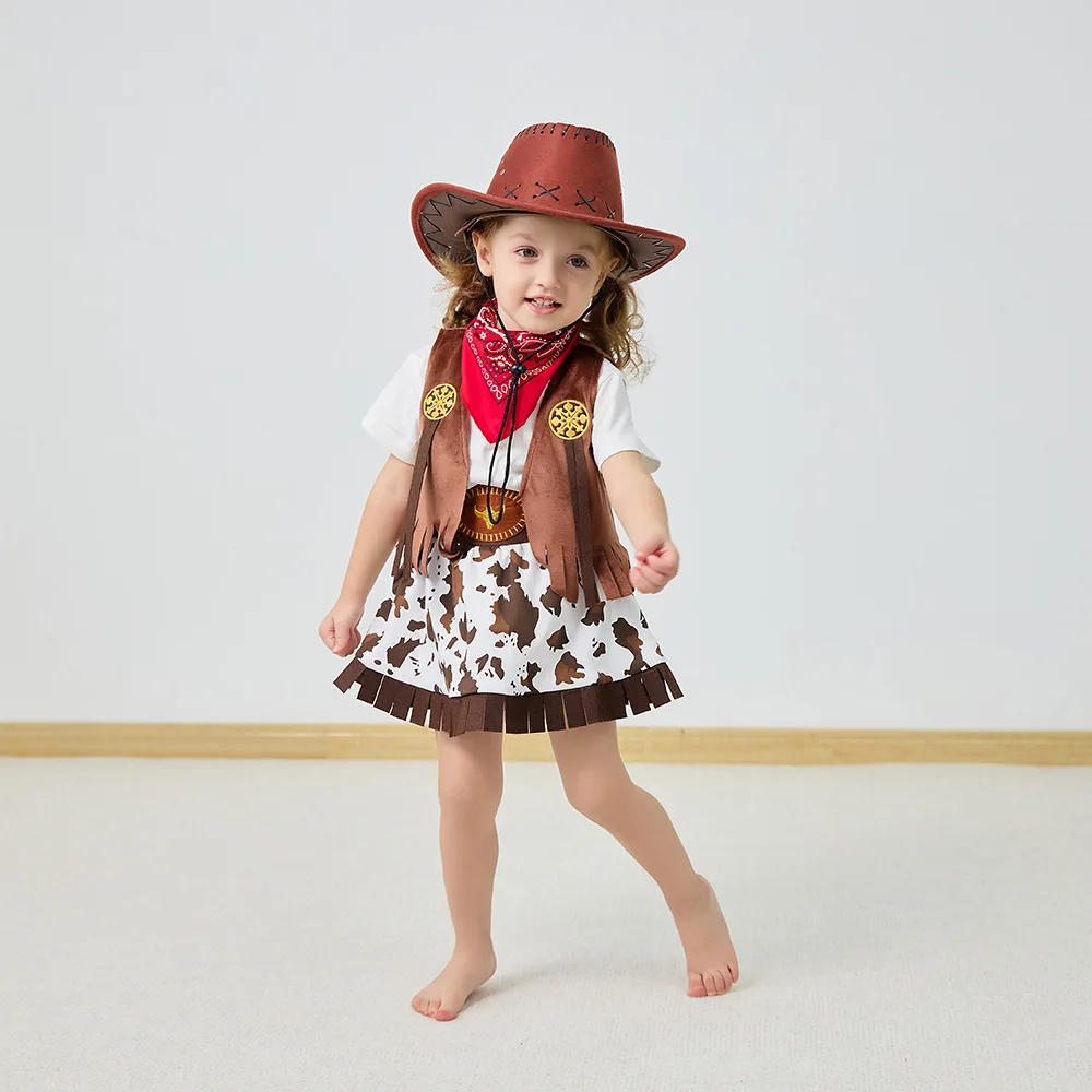 Disfraz De Vaquero Para Niños Con Sombrero, Pañuelo, Gafas, Insignia Y Cinturón – Ideal Para Halloween, Carnaval Y Cosplay
