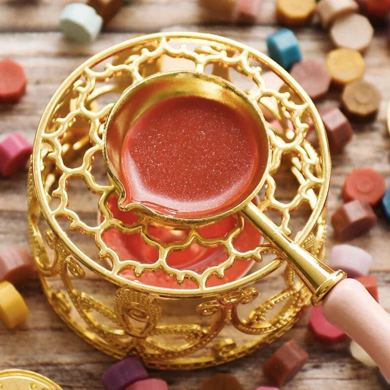 Hollow Sealing Wax Stove Lacquer Wax Seal Vintage Furnace Bead Stick Heater Stove Spoon Sealing DIY Craft Melting Candle