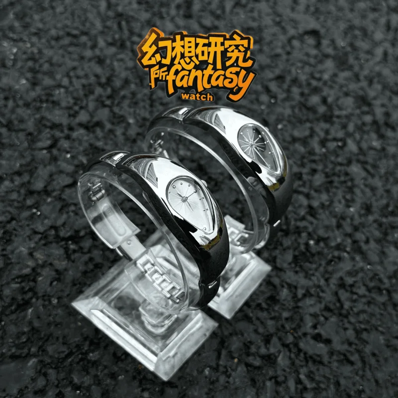 時計 vintage Rumble Fish bracelet watch y2k Vintage Punk Finger Watch Set-watch Ring for Men Women-mini