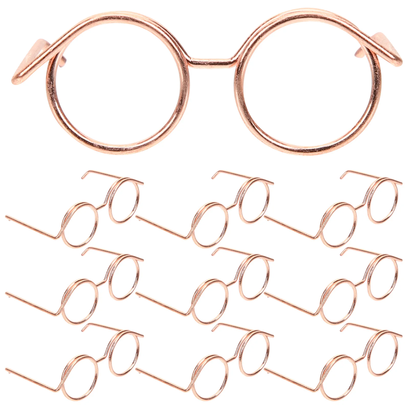 Retro Doll Glasses Metal Round Frame Lensless Eyewear Doll Sunglasses Doll Dress Up Accessories Children Gifts