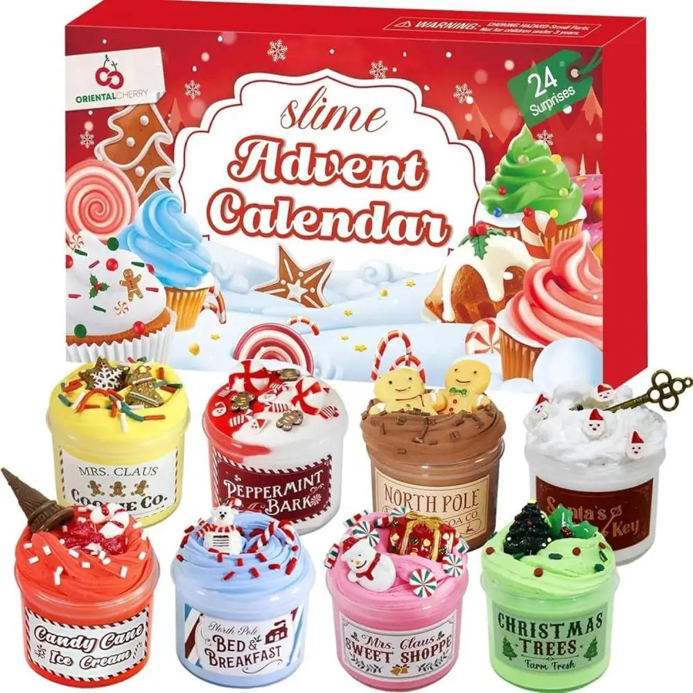 Slime Advent Calendar Christmas Advent Calendar DIY Slime Kit Xmas Countdown Christmas Gift Kids