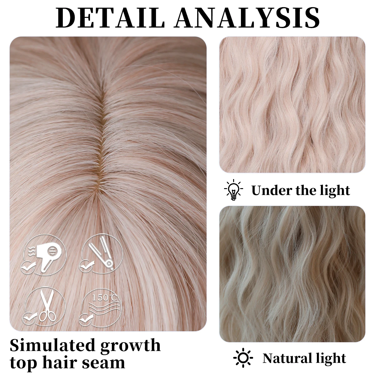 Synthetic Wig for Women Daily Party Costume Lolita Wig Long Wavy with Bangs 26 Inch