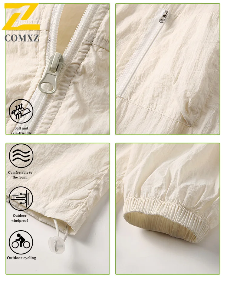 Men's Summer Ice Silk UV Protection Jacket UPF50+ Lightweight Outdoor Skin Coat Quick-Dry for Hiking Trekking Fishing Sports