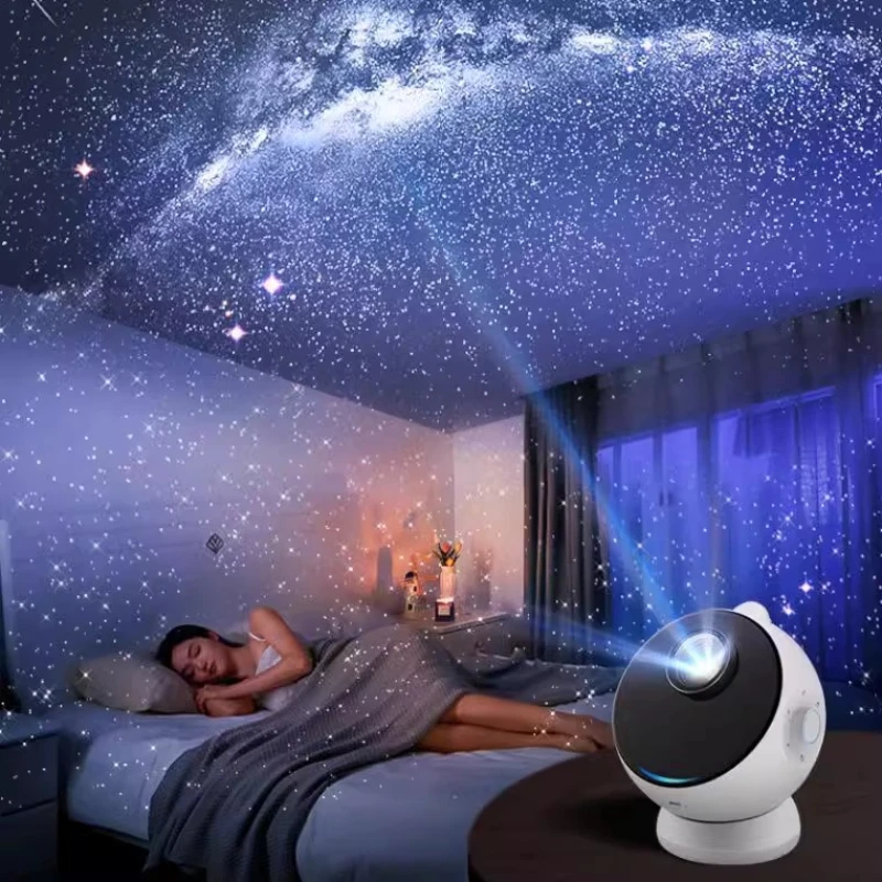 NEW Galaxy Starry Projector Planetarium Night Light 360° Rotation Projector  with Bluetooth Speaker For Bedroom Kid Birthday Gift