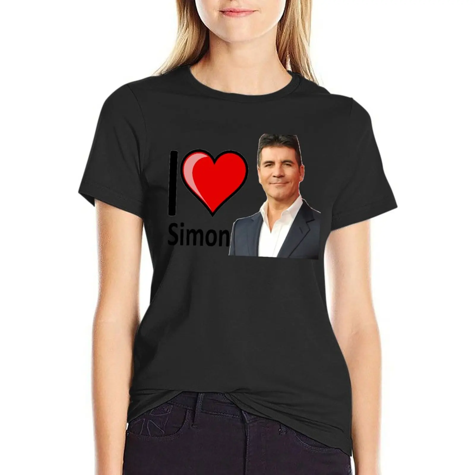 

I Love Simon Cowell T-Shirt graphics funny aesthetic clothes Blouse plain t shirts for Women