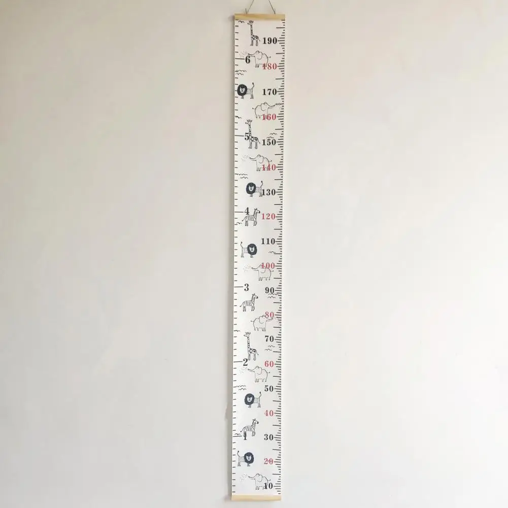 Children Height Ruler Children's Growth Chart Wall Hanging with Cartoon Animal Print for Boys Girls Kids for Bedroom Room