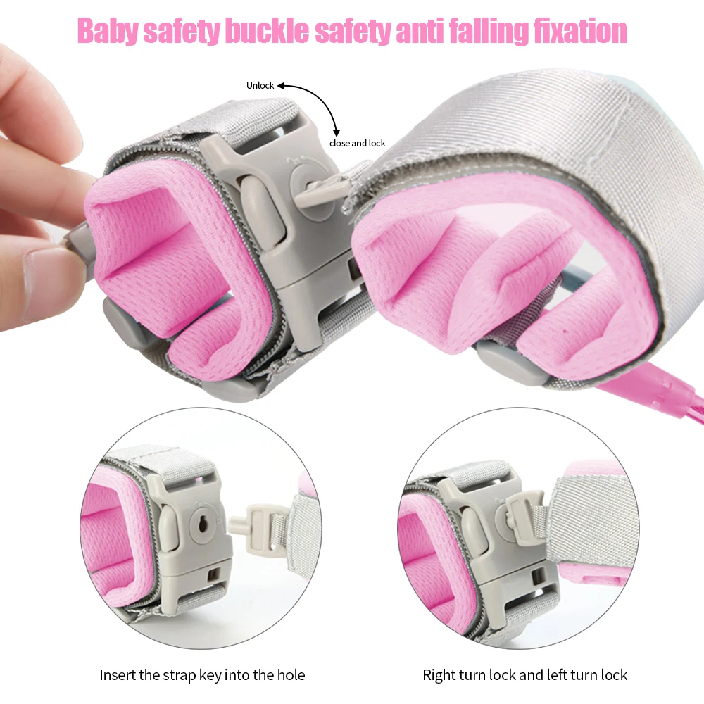 Toddler Leash Anti-Lost Wristband Reflective Harness Child Lock for Outdoor Anti Lost Wrist Link Strap Rope Kids Safety Products 6
