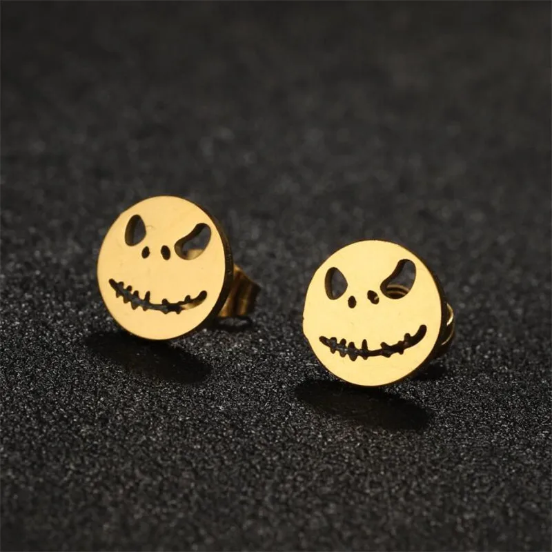 Pendientes De Halloween Plata 925 - Calavera, Calabaza, Fantasma, Estilo Gótico Punk, Regalo Para Mujer