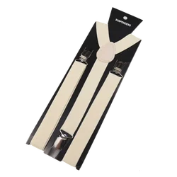 Vibrant Unisex Y-Back Suspenders - Adjustable Braces for Weddings, Parties, and Daily Wear (Beige)