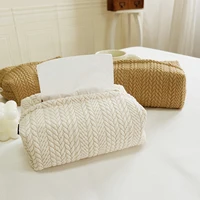 Nordic Ins Wheat Ear Texture Tissue Box Paper Stoarge Bag Cloth Tissue Box Car Tissue Storage Box Living Room Home Decor 1