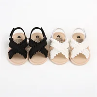 Suefunskry Baby Girls Summer Sandals Cute Knit Flat Shoes Non-Slip Sole Infant First Walker Shoes